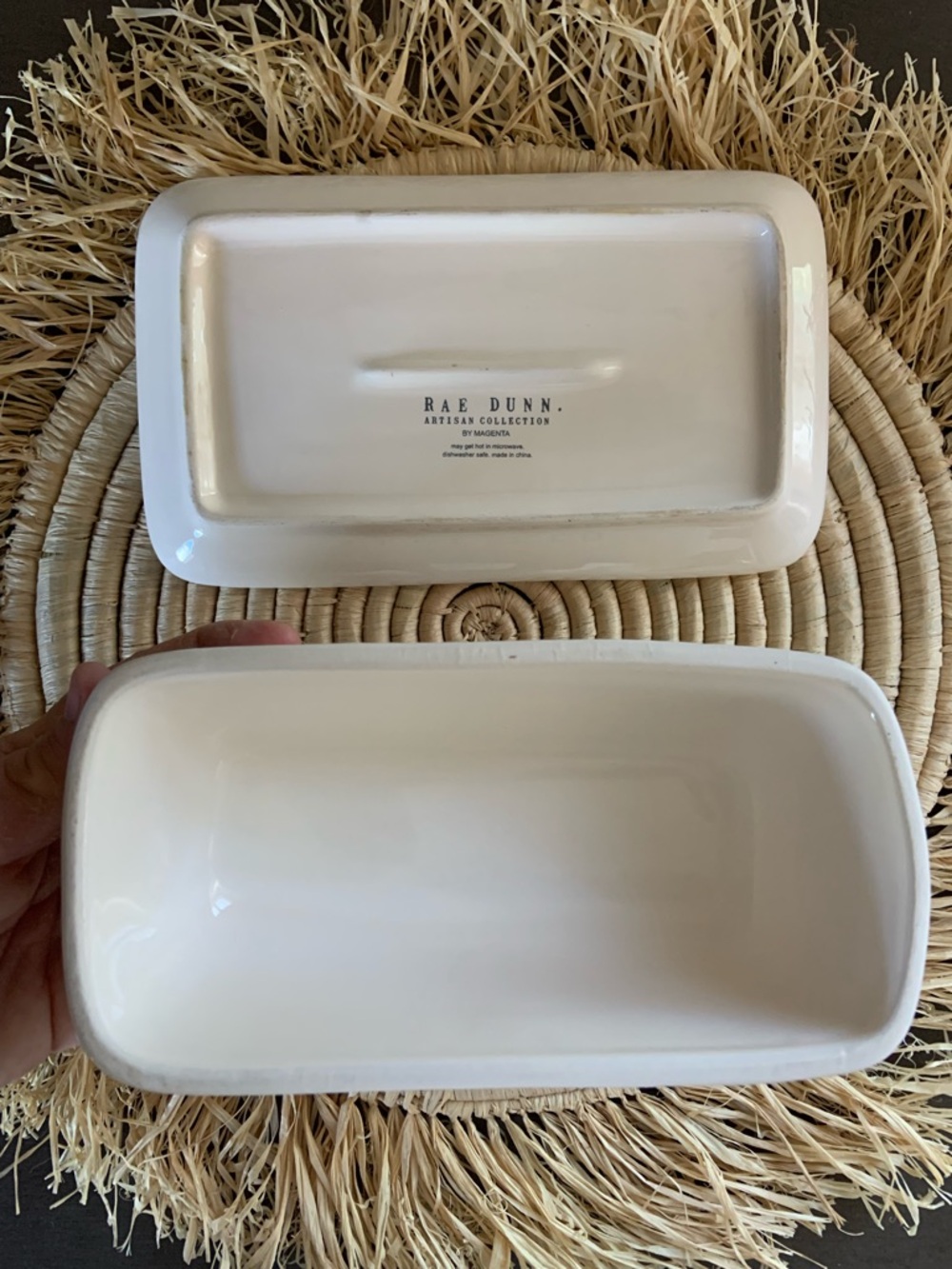 RAE DUNN BUTTER Clay LL Butter Dish - Picture 3 of 14